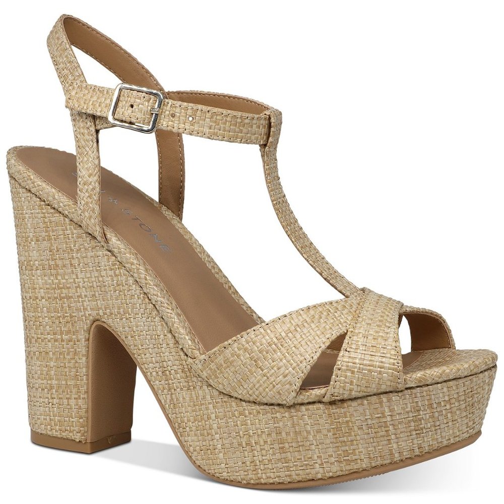 Sun + Stone Jamie T-Strap Platform Sandals